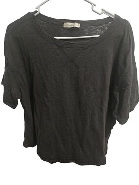 Zenana Slub Cotton Black Short Sleeve Tee L